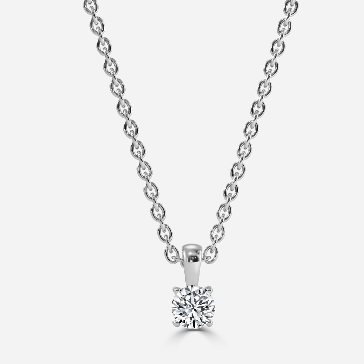 garava round solitaire diamond pendant